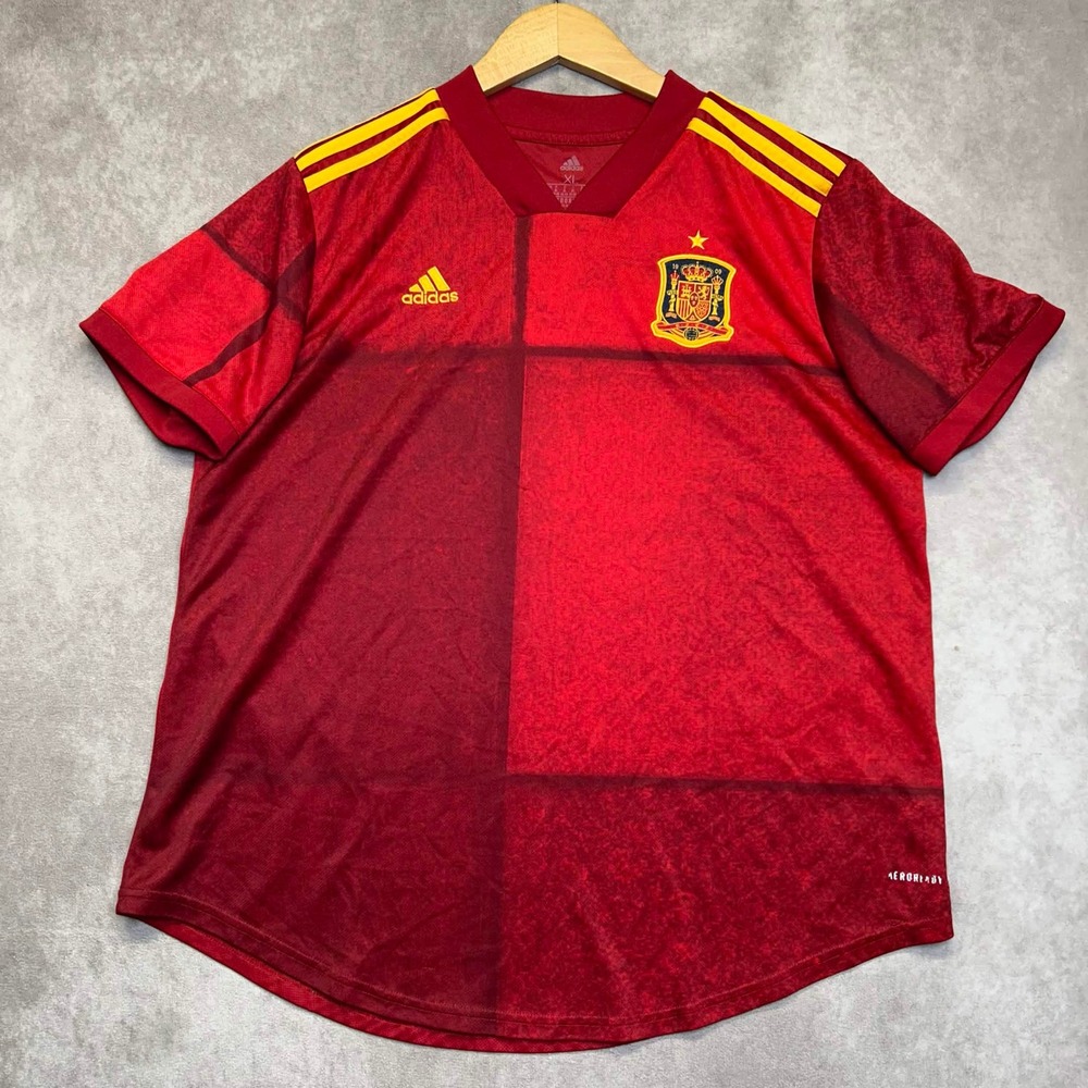 Adidas Spain 2020 National Team Soccer Jersey Mens XL Red AEROREADY Short Sleeve